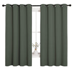 NICETOWN Thermal Insulated Curtains Blackout Draperies, Window Treatment Solid Grommet Room Darkening Drape Panels for Bedroom (Dark Mallard, Set of 2, 55 by 68 inches Long)