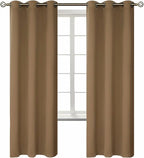 BGment Blackout Curtains for Living Room - Grommet Thermal Insulated Room Darkening Curtains for Bedroom, 2 Panels of 42 x 72 Inch, Taupe