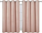 LEMOMO Blush Thermal Blackout Curtains/52 x 45 Inch/Set of 2 Panels Room Darkening Curtains