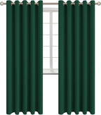 BGment Blackout Curtains for Bedroom - Grommet Thermal Insulated Room Darkening Drapes for Living Room, Set of 2 Panels (70 x 84 Inch, Emerald Green)