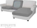 Easy-Going Stretch 3 Pieces Couch Cushion Covers for Sectional Sofa Left/Right L Shape Chaise Lounge Sofa Seat slipcover Anti-Slip Sofa Cover Soft (2 Seater + 1 Chaise, Light Gray)