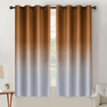 SimpleHome Burnt Orange to Grey White Ombre Room Darkening Curtains 63 Inch