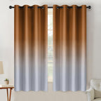 SimpleHome Burnt Orange to Grey White Ombre Room Darkening Curtains 63 Inch