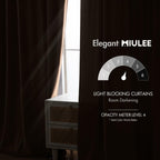 MIULEE Blush Beige Velvet Curtains 52x90 inches Luxury Blackout Curtains
