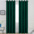 Yakamok Room Darkening Curtains 52x96 inch Length Dark Green-Living Room