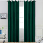 Yakamok Room Darkening Curtains 52x96 inch Length Dark Green-Living Room