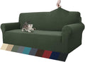 ZNSAYOTX 1 Piece Jacquard Couch Covers for 3 Cushion Couch Living Room High Stretch Sofa Cover Pets Dogs Friendly Anti Slip Thickened Slipcovers Furniture Protector (Sofa, Army Green)