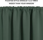 RYB HOME 54 inch Blackout Curtains for Living Room, Rod Pocket Thermal Insulated Small Window Drapes Room Darkening Shades for Bedroom Studio Dorm, W 42 x L 54 inch, Set of 2 Panels, Dark Green