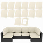 hyha 12Pcs Patio Cushion Covers, Stretch Outdoor Couch Cushion Covers
