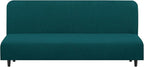 U-NICE HOME Stretch Futon Cover Armless Bed Slipcover - Soft Jacquard Fabric Washable for Pet Friendly, Blue