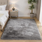 Goolela Grey Sheepskin Area Rug 5x7 Fluffy Fuzzy Furry Carpet for Bedroom Living Room Faux Fur Soft Plush Shaggy Washable Rectangle