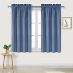 DWCN Blackout Curtains for Bedroom 38 x 45 Inch Long Dusty Blue 2 Panels