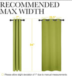NICETOWN Green Blackout Curtains Window Panels, Window Treatment Thermal Insulated Solid Grommet Blackout Draperies/Drapes for Christmas Bedroom (Set of 2, 34 by 84 Long, Fresh Green)