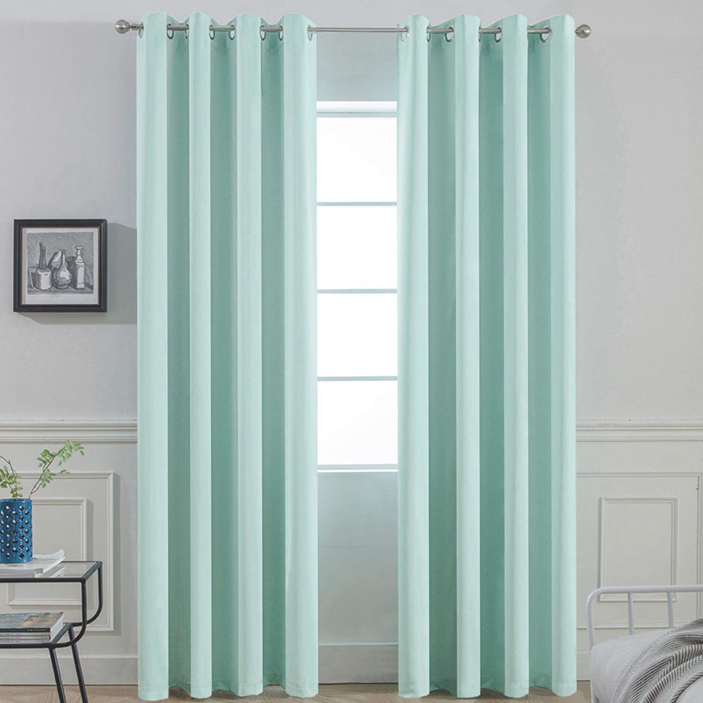 Yakamok Room Darkening Curtains 52x90 inch Length Aqua-Living Room