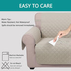 U-NICE HOME Large Sofa Cover Reversible Couch Cover for Dogs with Elastic Straps Water Resistant Furniture Protector for Pets Couch Cover for 4 Cushion Couch (Oversized Sofa, Beige/Beige)