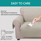 U-NICE HOME Loveseat Sofa Cover for 2 Cushion Couch, Beige/Beige