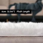 Goolela White Fluffy Fur Rug 4x6 Faux Sheepskin Fuzzy Shag White Rug for Bedroom Living Room Plush Washable Area Rug Rectangle