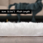 Goolela White Area Rug 10x12 Fluffy Fuzzy Sheepskin Carpet for Living Room Bedroom Furry Faux Fur Shaggy Washable Rectangle