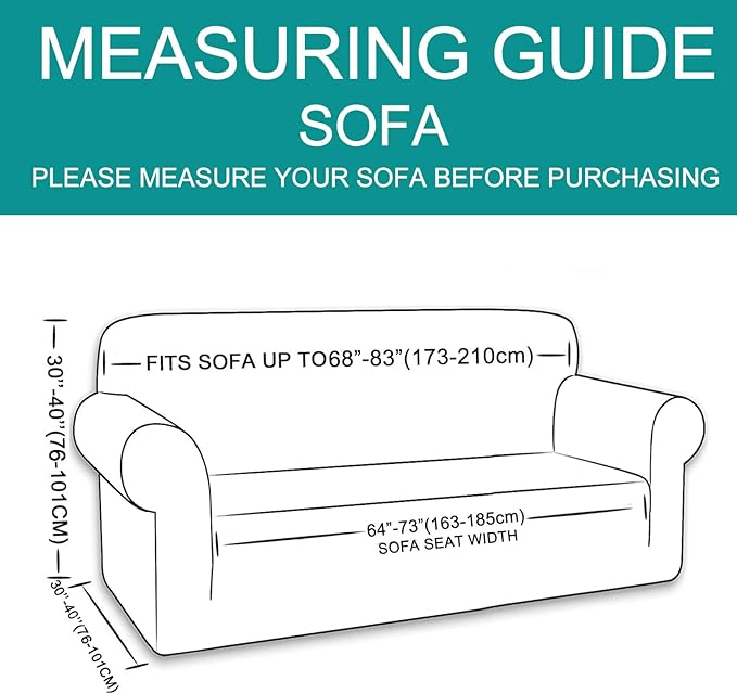 U-NICE HOME Stretch Couch Cover Sofa Cover Sofa Slipcover Furniture Protector for 3 Cushion Couch Sofa Pet Friendly(Sofa, Blue)