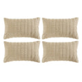 Fancy Homi 4 Packs Decorative Throw Pillow Covers for Living Room Couch Bed, Modern Farmhouse Boho Home Décor Accent Cushion Case, 24" x 14", Tan