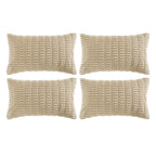 Fancy Homi 4 Packs Decorative Throw Pillow Covers for Living Room Couch Bed, Modern Farmhouse Boho Home Décor Accent Cushion Case, 24" x 14", Tan