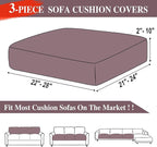 Couch Cushion Covers Seat Cushion Cover Stretch Couch Cover Separate Sectional Sofa Slipcovers Furniture Protector(3 Pieces for Seat or Sofa Backrest, Brown)