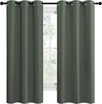 NICETOWN Blackout Curtain Panels, Home Decoration Thermal Insulated Solid Grommet Blackout Drape for Dining Room (Dark Mallard, 1 Pair, 42 by 68-Inch)