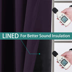 Yakamok Purple 100% Blackout Curtains 84 Inches Long for Bedroom, 1 Panel