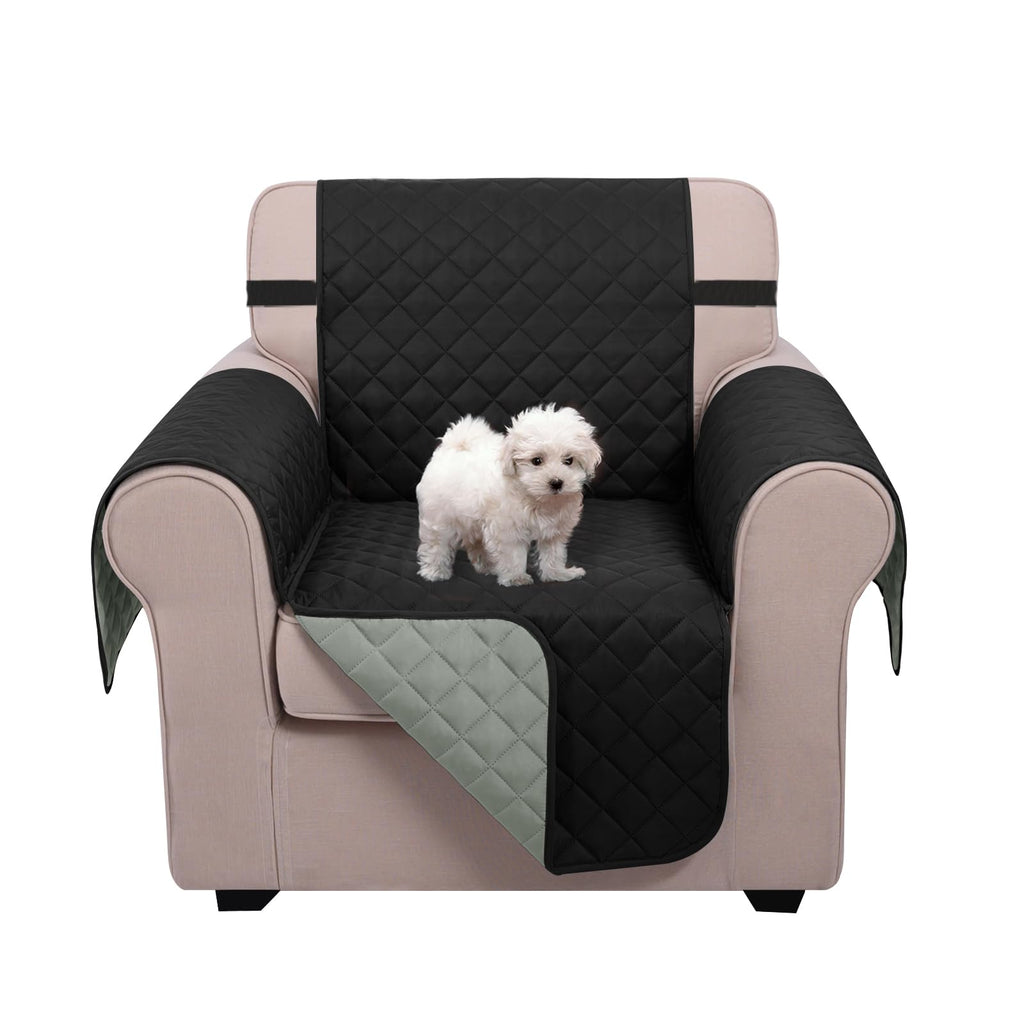 U-NICE HOME Reversible Oversized 28''Chair Covers, Black/Grey