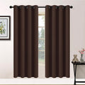 Yakamok Room Darkening Curtains 52x72 inch Long Chocolate Brown-Living Room
