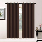 Yakamok Room Darkening Curtains 52x72 inch Long Chocolate Brown-Living Room