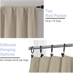 Simplebrand Ava Biscotti Beige Short Blackout Curtains for Bedroom 54 Inches Long 2 Panels Set, Solid Thermal Insulated, Energy Saving Window Treatment Curtains Blackout Drapes, W40 x L54 Inch