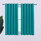 NICETOWN Peacock Teal Thermal Insulated Curtains Blackout Draperies, Window Treatment Solid Grommet Room Darkening Drape Panels for Bedroom (Set of 2, 70 by 54 inches Long)