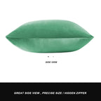GIGIZAZA Mint Turquoise Velvet Decorative Throw Pillow Covers for Sofa Bed 2 Pack Soft Cushion Cover