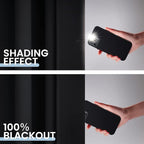 SimpleHome Black 100% Blackout Curtains Room Darkening Living Room 84 Inch