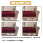 H.VERSAILTEX Super Stretch Individual Seat Cushion Covers Sofa Covers Couch Cushion Covers Slipcover Sets Thick Jacquard Textured Twill Fabric (2 Piece Large Sofa Cushion Covers, Burgundy Red)
