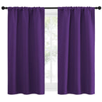 NICETOWN Kitchen Curtains, Short Blackout Curtains & Drapes, Home Decoration Window Treatment Cafe Curtain Panels with Rod Pocket (Royal Purple, 34-inch Wide x 54-inch Long, 2 Panels)