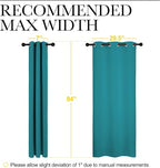 NICETOWN Room Darkening Curtains 84 inch Length 2 Panels, Thermal Insulated Grommet Blackout Curtains for Modern Casual Elegant Bedroom Kids Room Theme Decoration (Peacock Teal, 2 Pieces, W34)