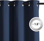 NICETOWN Room Darkening Draperies Curtains Panels, 2 Panels Navy Blue W52 x L108