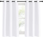 NICETOWN Draperies Curtains Panels, 2 Panels, 42 by 60, White, Blocking Out 50% Sunlight Window Treatment Curtains, Grommet Top Small Window Drapes for Bedroom