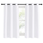 NICETOWN Draperies Curtains Panels, 2 Panels, 42 by 60, White, Blocking Out 50% Sunlight Window Treatment Curtains, Grommet Top Small Window Drapes for Bedroom