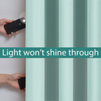 Yakamok Aqua 100% Blackout Curtains 72 Inches Long for Bedroom 52" Wide