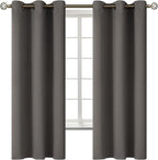 BGment Blackout Curtains for Bedroom - Grommet Thermal Insulated Room Darkening Curtains for Living Room, Set of 2 Panels (38 x 63 Inch, Grey)