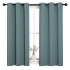 NICETOWN Modern Blackout Curtains Noise Reducing, Thermal Insulated and Privacy Room Darkening Drape Panels for Boy's Guest Room Door Small Short Window (Greyish Blue, 2 Panels, W34 x L45 -Inch)
