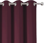 LEMOMO Blackout Curtains 52 x 45 inch/Burgundy Red Curtains Set of 2 Panels/Thermal Insulated Room Darkening Bedroom Curtains