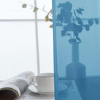 SpaceDresser Basic Rod Pocket Sheer Voile Window Curtain Panels Blue 1 Pair 2 Panels 52 Width 63 Inch Long for Kitchen Bedroom Children Living Room Yard（Blue, 52W x 63L）