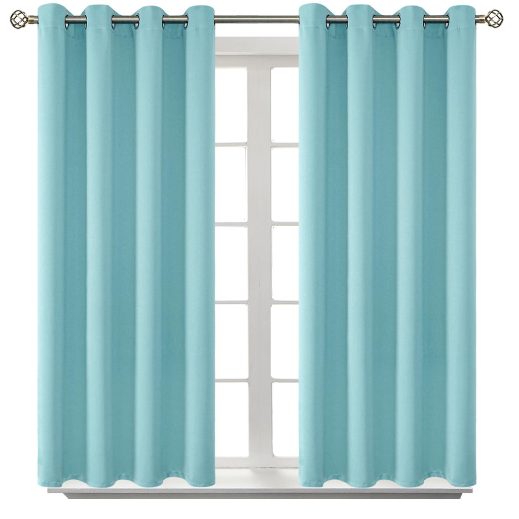 BGment Baby Blue Blackout Curtains for Bedroom 45 Inch Long - 2 Panels