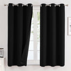 ChrisDowa 100% Blackout Curtains for Bedroom 54 Inches Long 2 Panels Set