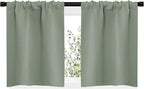 NICETOWN Window Curtains Blackout Drapes - Thermal Insulated Solid Rod Pocket Blackout Curtains/Draperies for Living Room (Sage Green, One Pair, 29 by 20-Inch)