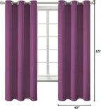 BGment Room Darkening Curtains 63 Inches Long - Grommet Thermal Insulated Drapes Window Treatment Curtains for Bedroom, 2 Panels, 42 x 63 Inch, Eggplant Purple